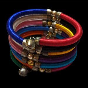 Rainbow Silk Thread Coil Bracelet